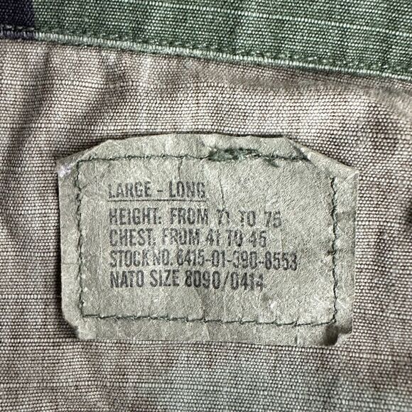 Vintage Army Nato 8090/9404 Large Long Military Button Down Camo Patches Jacket - Picture 6 of 6